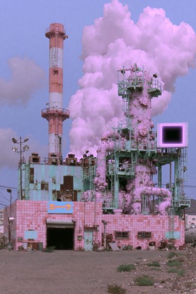 Pastel Industrial Plant Poster. poster