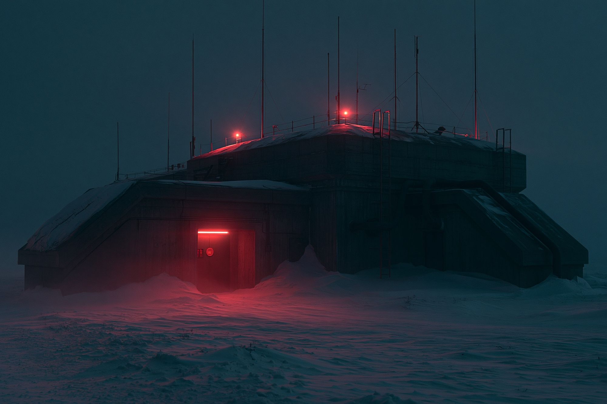 Arctic Outpost Sci-Fi Photography Poster. poster detail