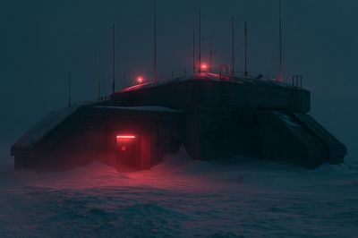 Arctic Outpost Sci-Fi Photography Poster. poster