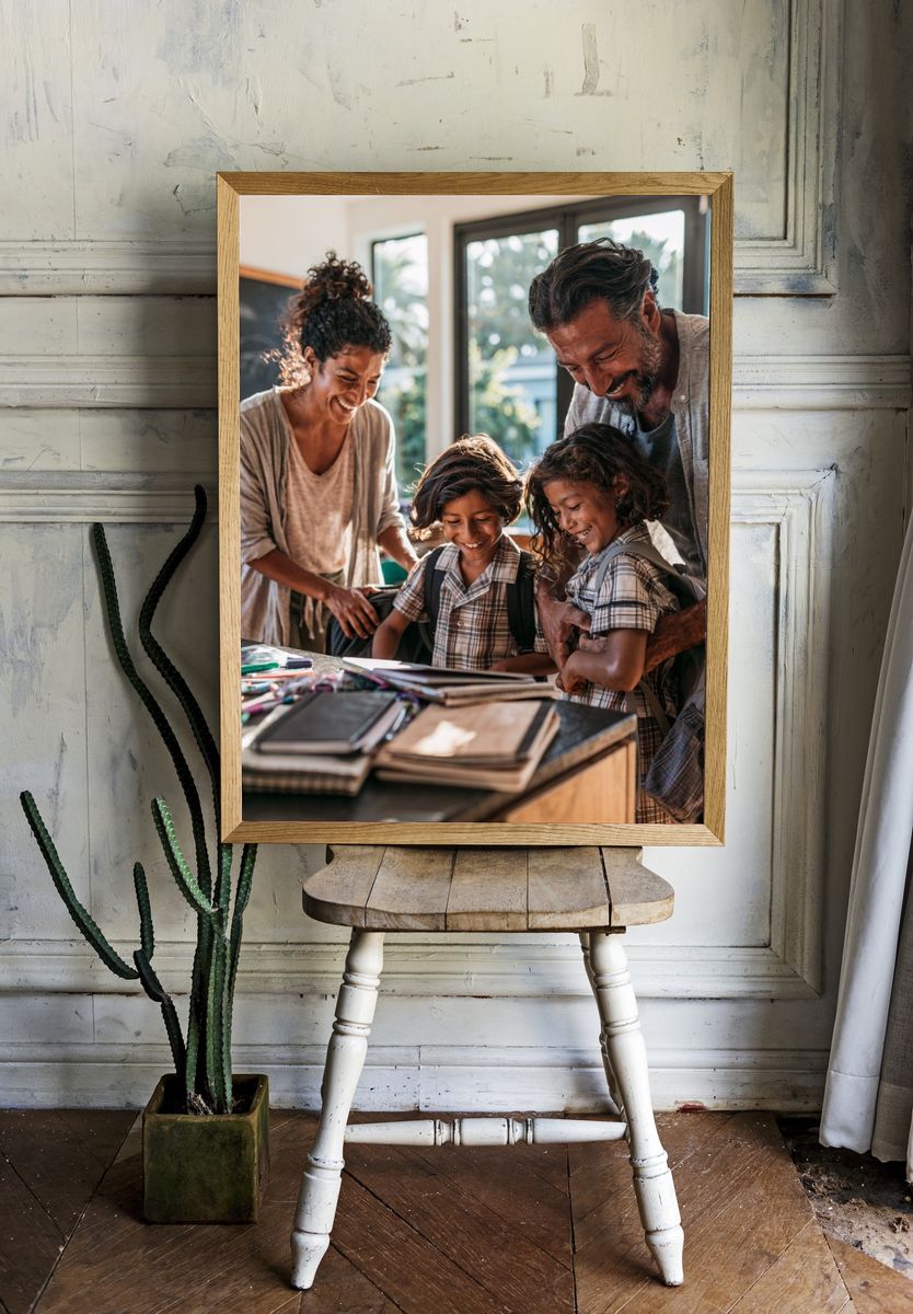Happy Family Classroom Photography Poster. room preview