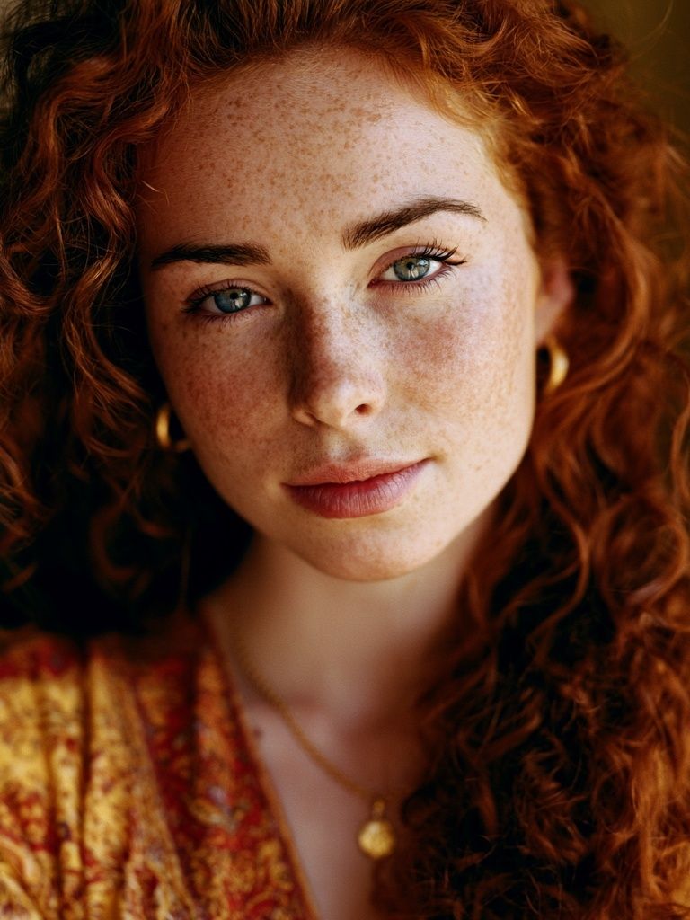 Freckled Redhead Portrait Poster. poster detail