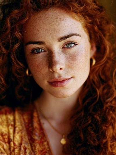 Freckled Redhead Portrait Poster.