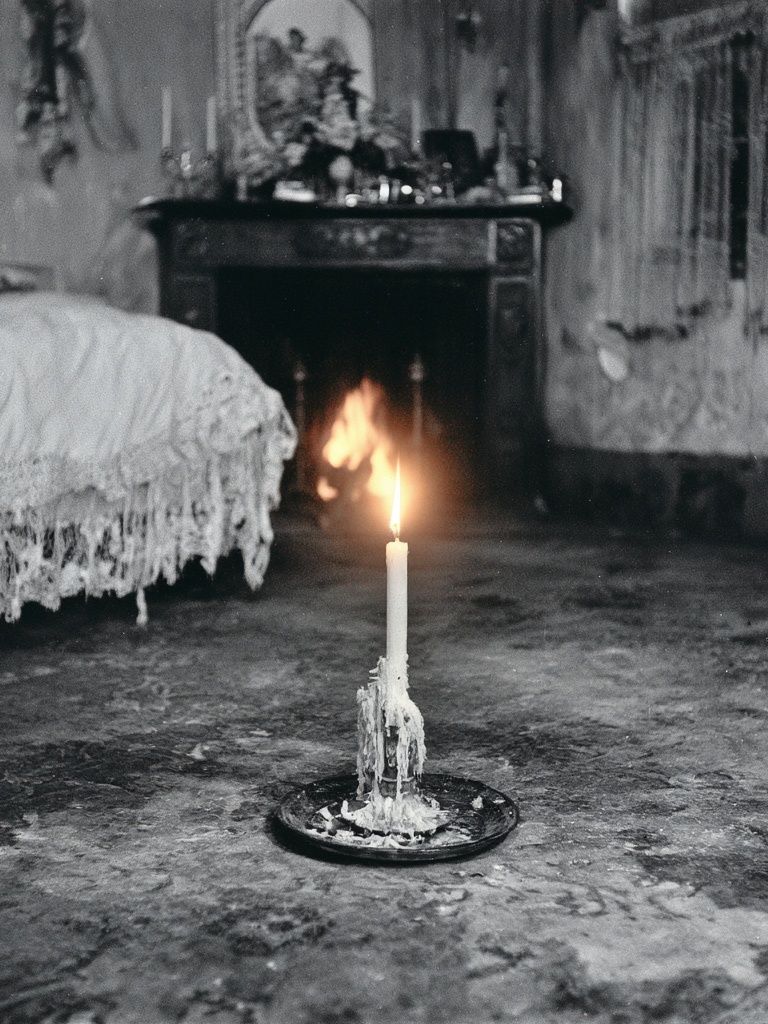 Candlelit Gothic Room Photography Poster. poster — photography art