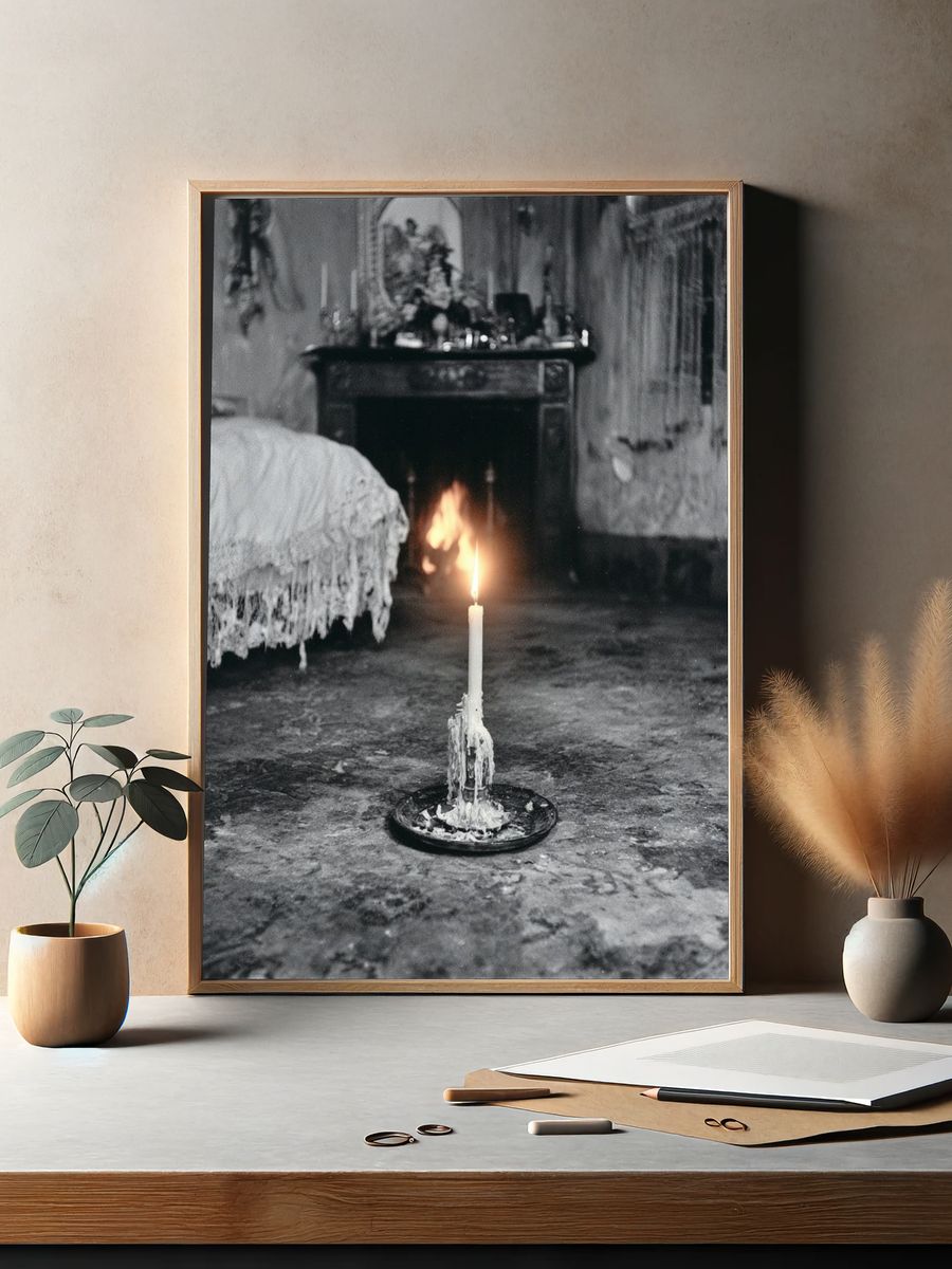 Candlelit Gothic Room Photography Poster. — room view 2