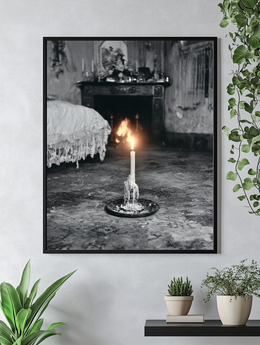 Candlelit Gothic Room Photography Poster. — room view 4