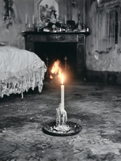Candlelit Gothic Room Photography Poster.