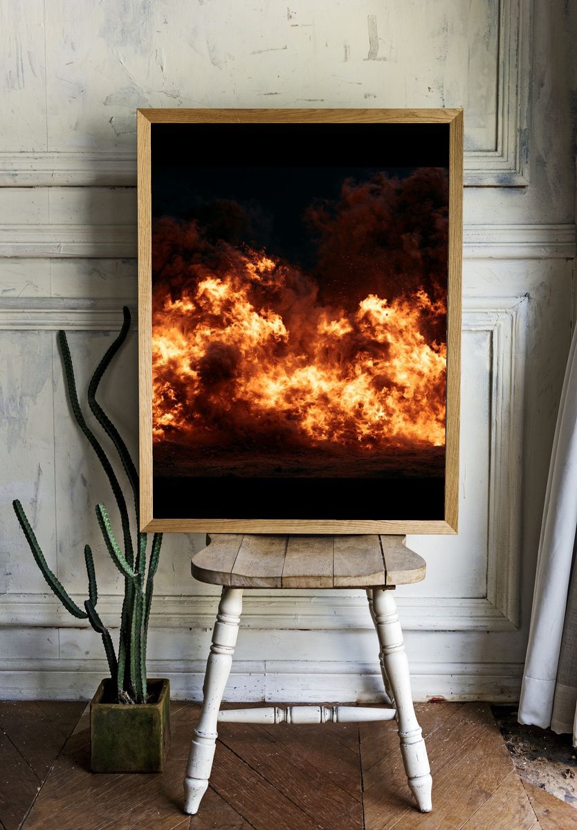 Inferno Flames Photography Poster. room preview