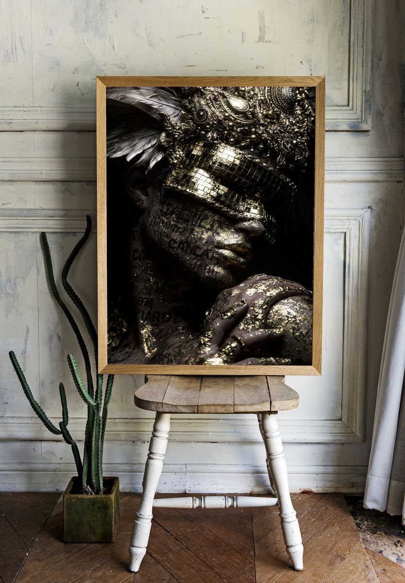 Gilded Mask Portrait Poster. — room view 1