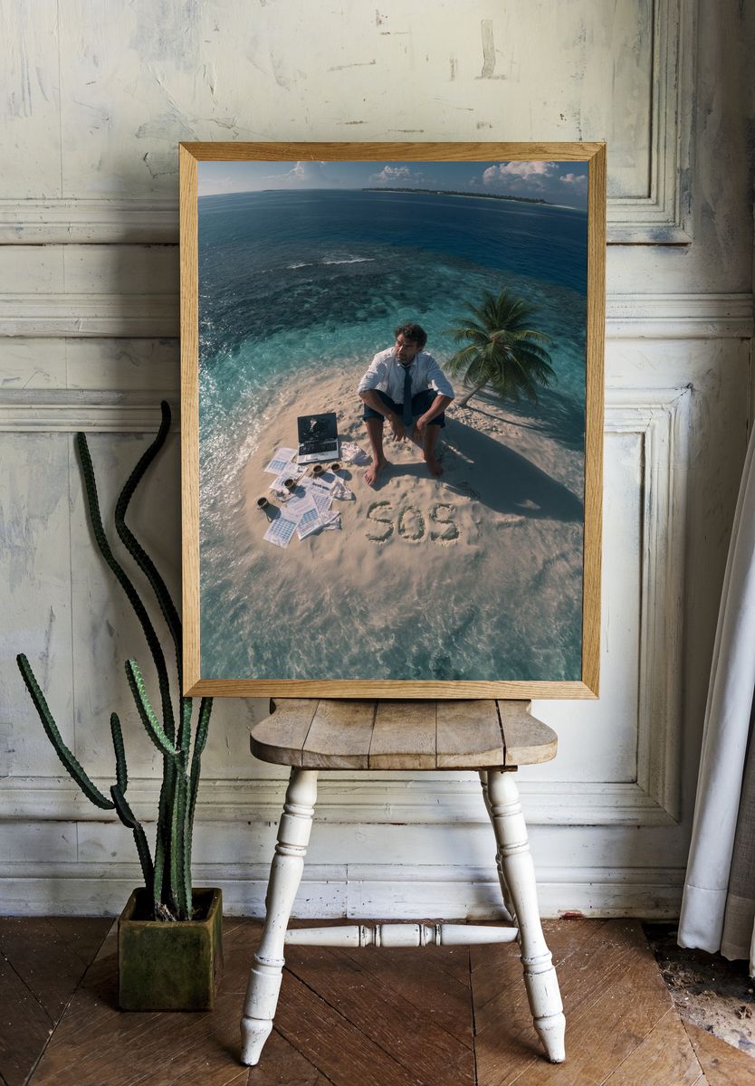 Castaway Office Island Poster. room preview