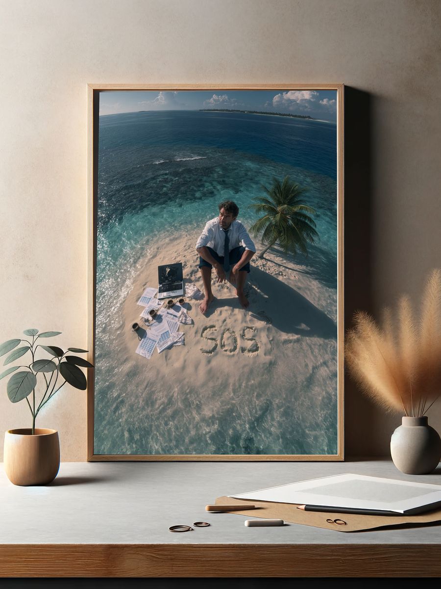 Castaway Office Island Poster. — room view 2