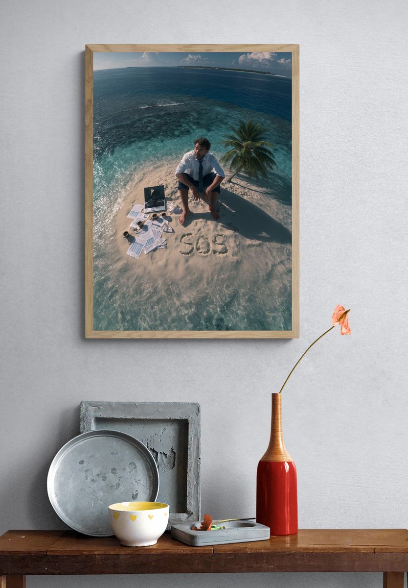 Castaway Office Island Poster. — room view 3