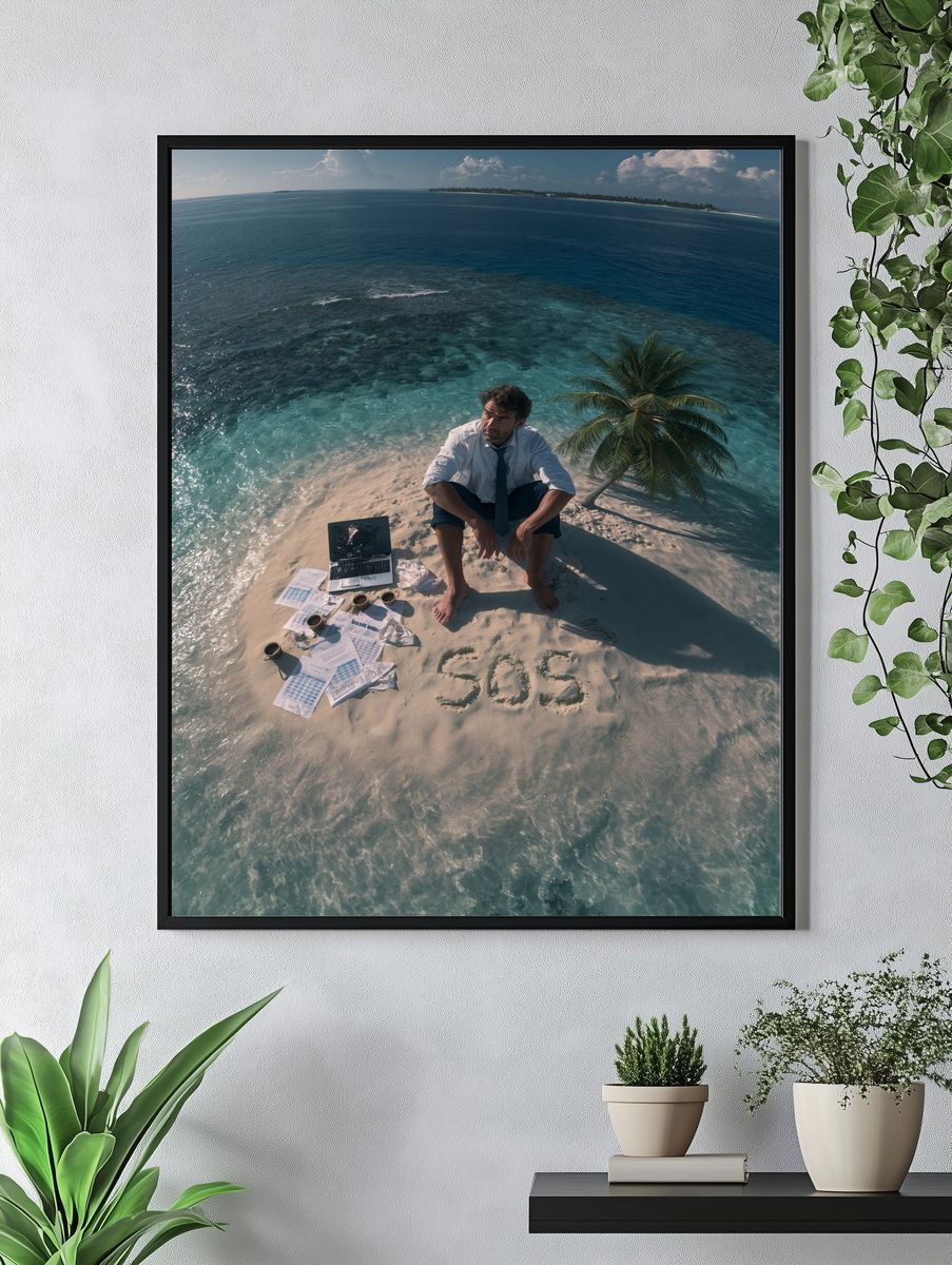 Castaway Office Island Poster. — room view 4