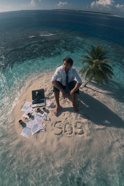 Castaway Office Island Poster. poster