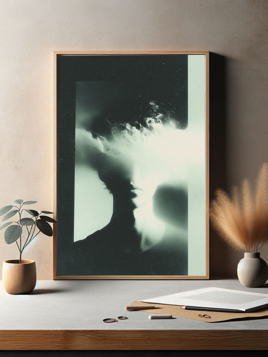 Abstract Monochrome Silhouette Poster. — room view 2