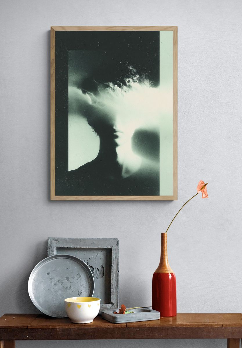 Abstract Monochrome Silhouette Poster. — room view 3