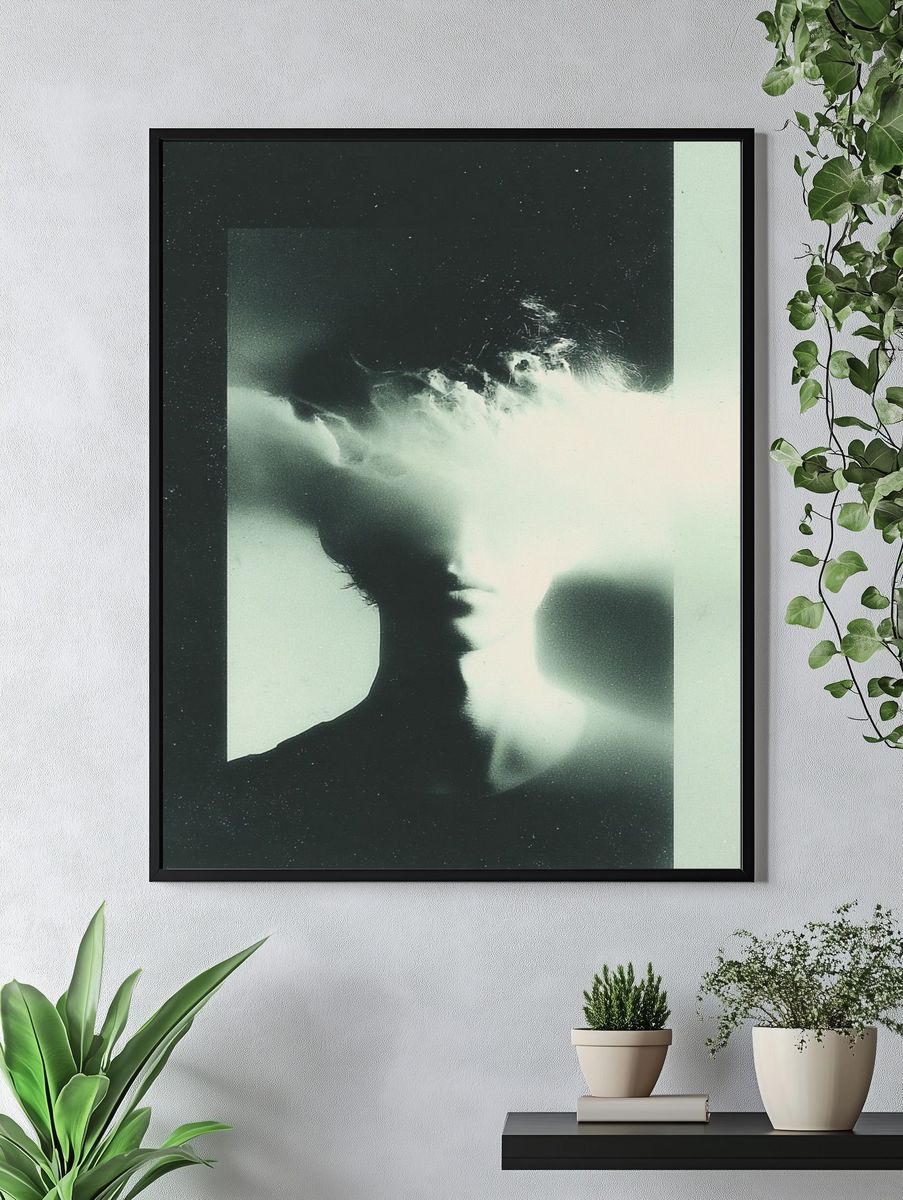 Abstract Monochrome Silhouette Poster. — room view 4