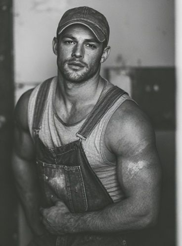 Muscular Worker Portrait Photography Poster. poster — photography art