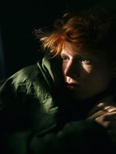 Moody Red-Haired Portrait Photography Poster. poster
