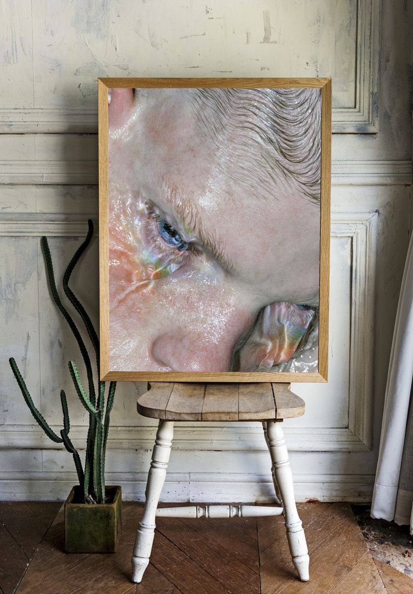 Iridescent Face Close-Up Photography Poster. room preview