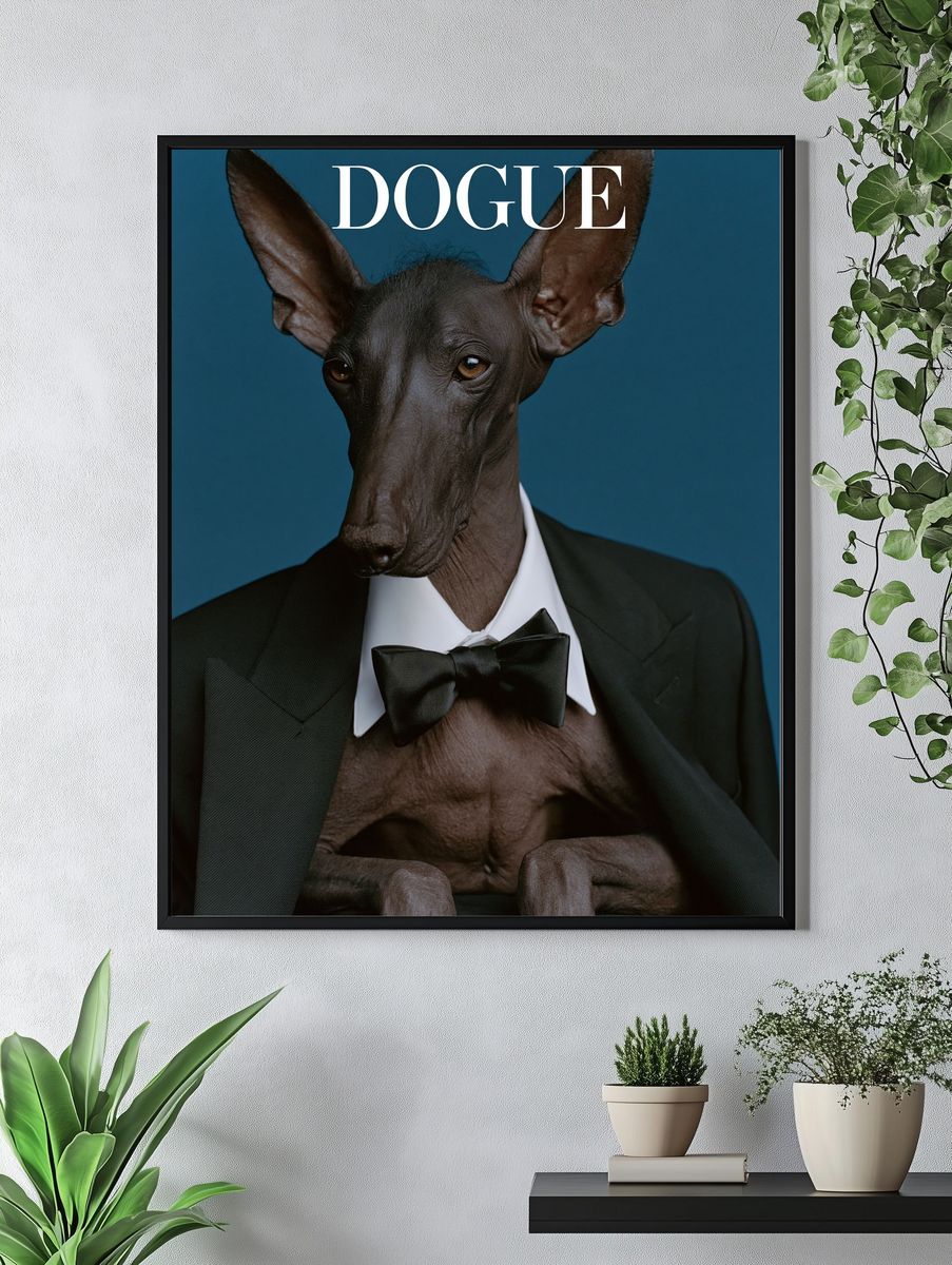 Dogue Sphynx Dog Photography Poster. — room view 4