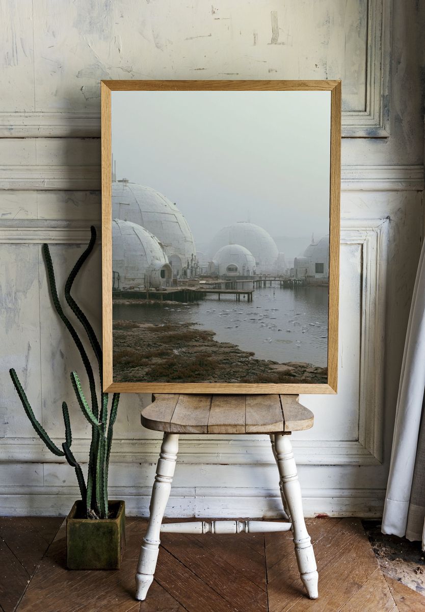 Foggy Dome Habitat Photography Poster. — room view 1