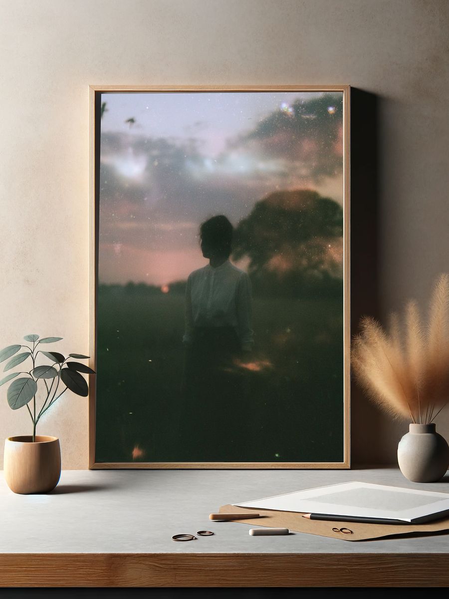 Dreamy Silhouette at Dusk Poster. — room view 2