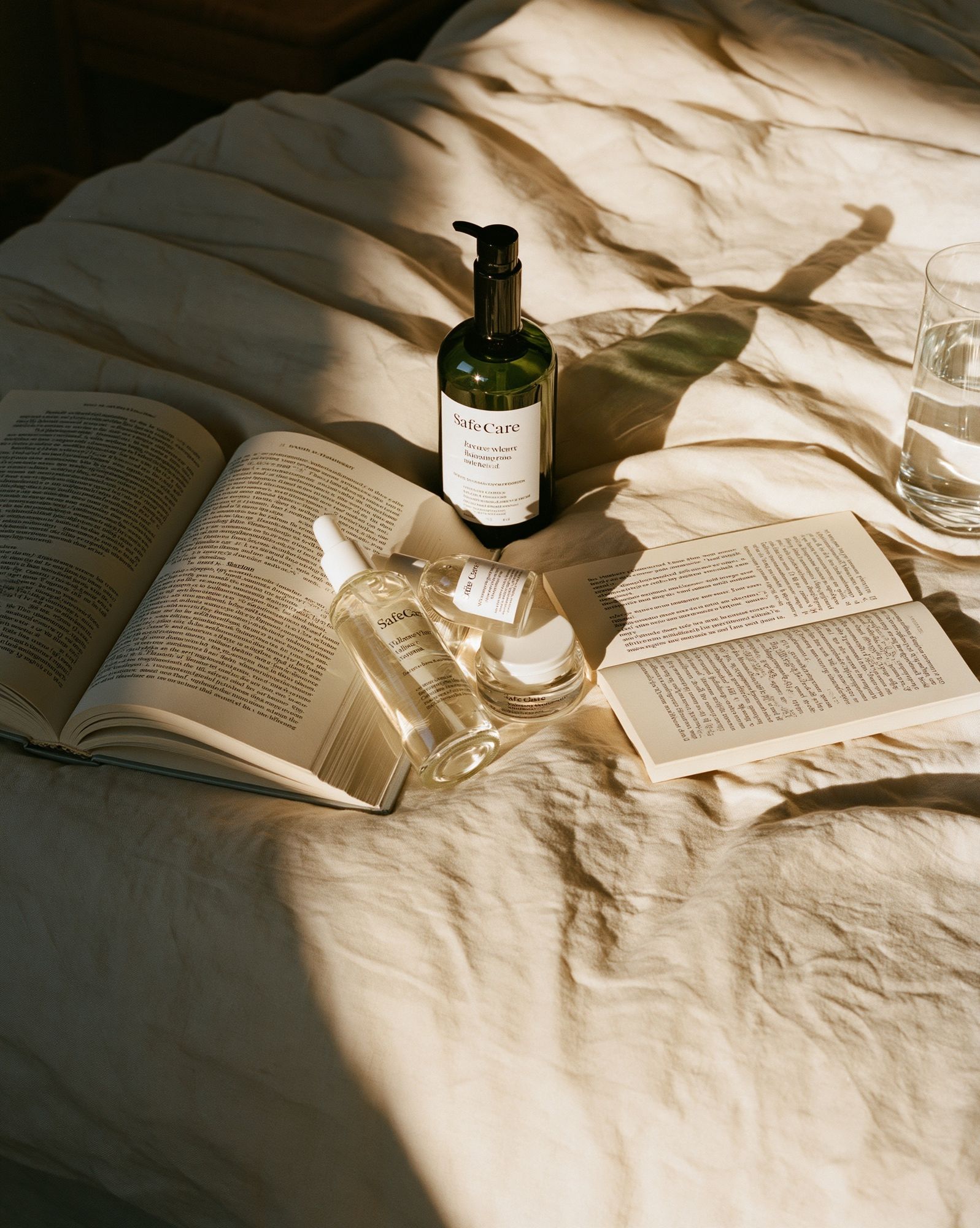 Sunlit Skincare Still Life Poster. poster detail