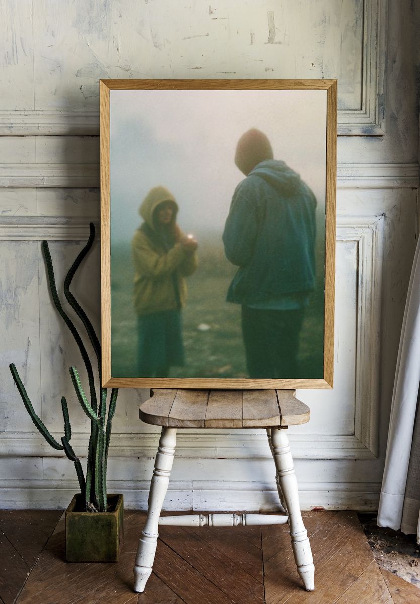 Foggy Couple Portrait Photography Poster. room preview