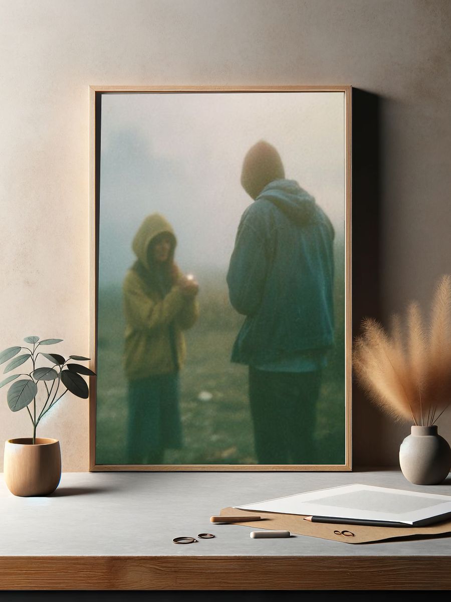 Foggy Couple Portrait Photography Poster. — room view 2