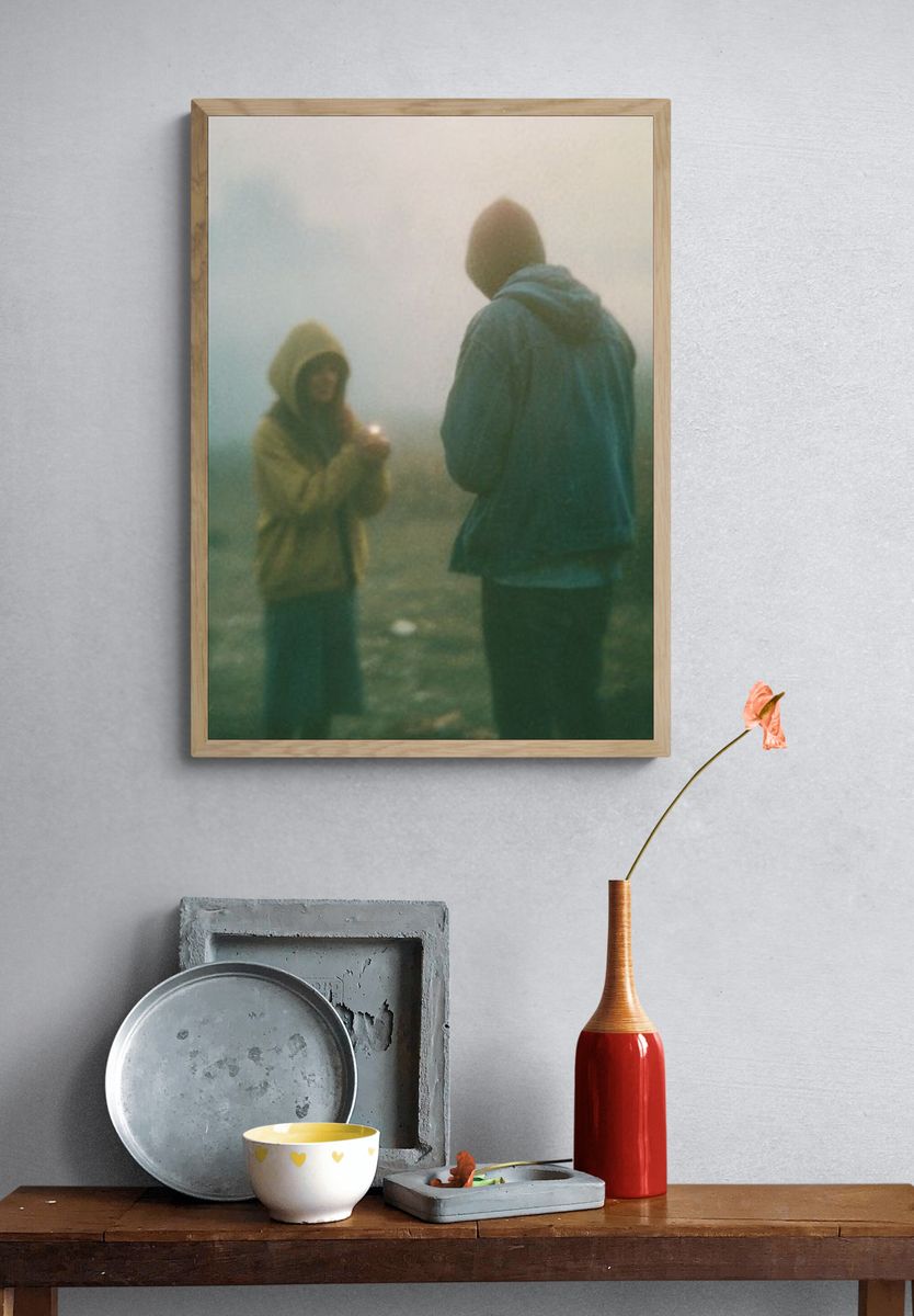 Foggy Couple Portrait Photography Poster. — room view 3