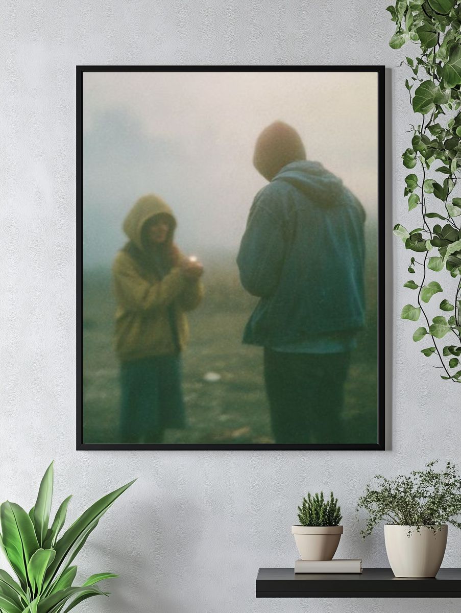 Foggy Couple Portrait Photography Poster. — room view 4