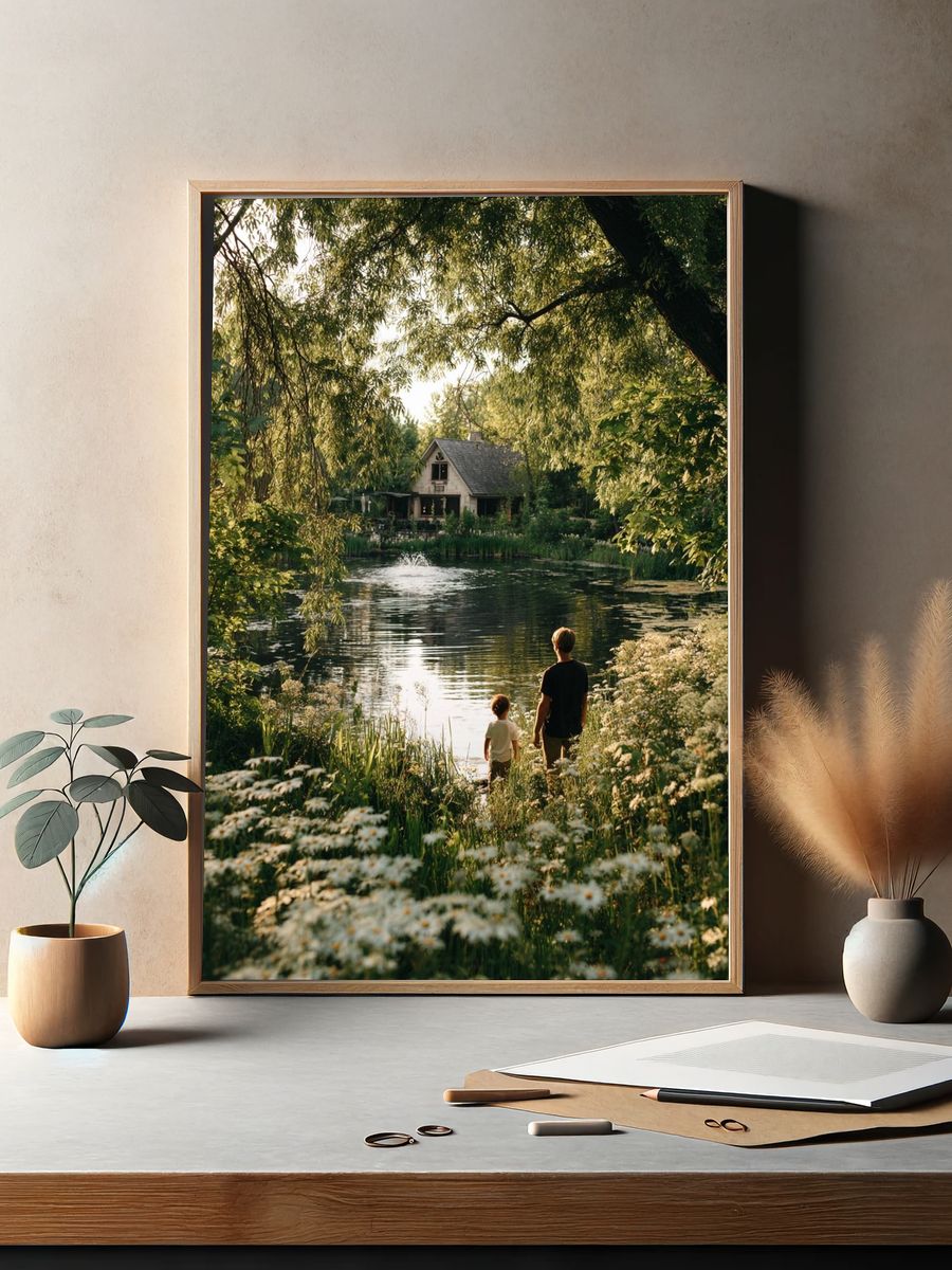 Lakeside Cottage Garden Poster. — room view 2