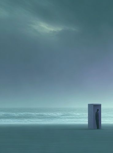 Solitary Figure by the Sea Print. poster — photography art
