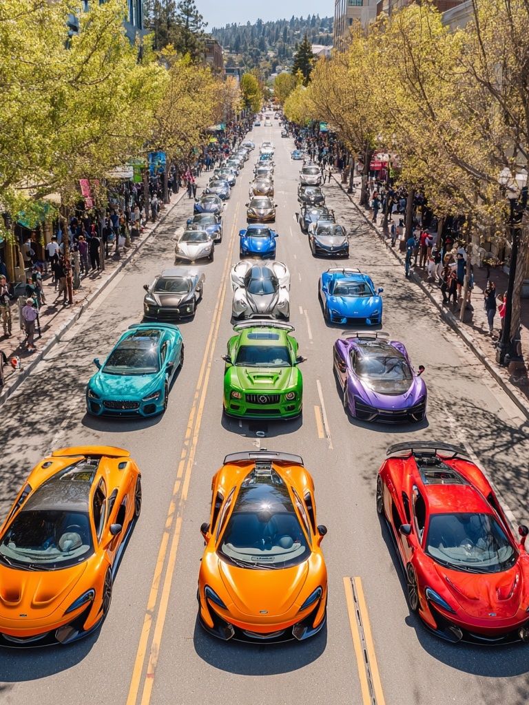 Supercar Parade Street Photography Poster. poster detail