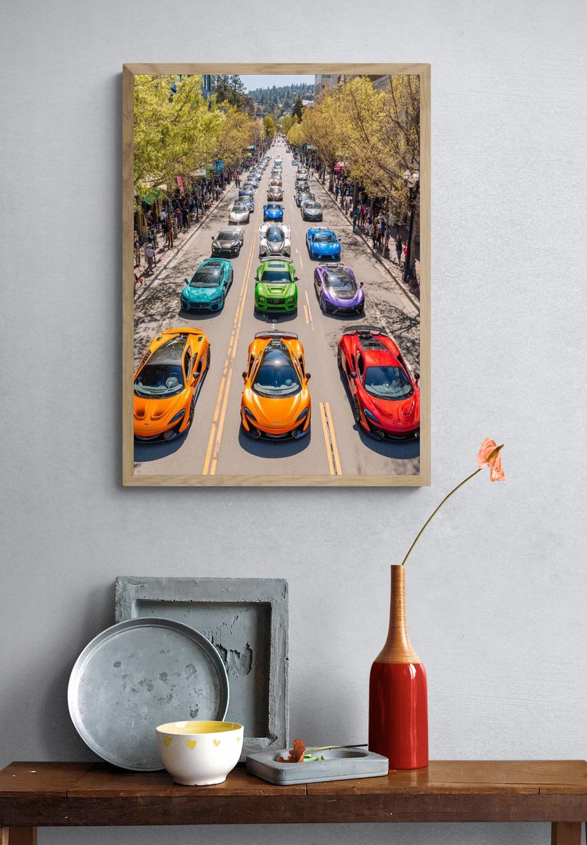 Supercar Parade Street Photography Poster. — room view 3