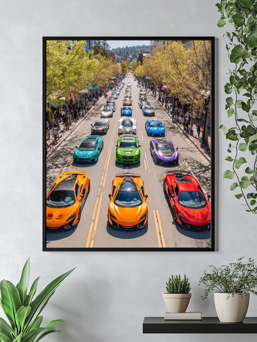 Supercar Parade Street Photography Poster. — room view 4