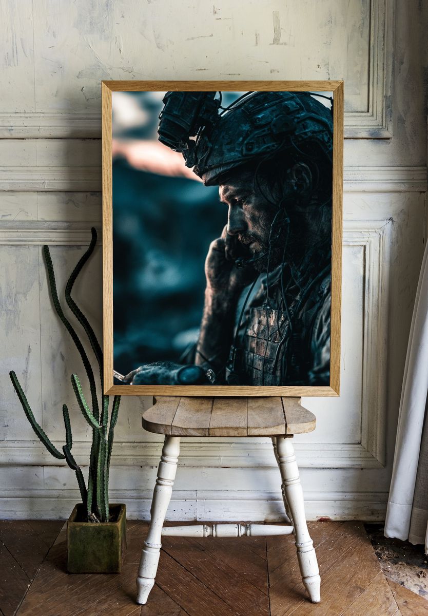 Combat Soldier Portrait Poster. room preview