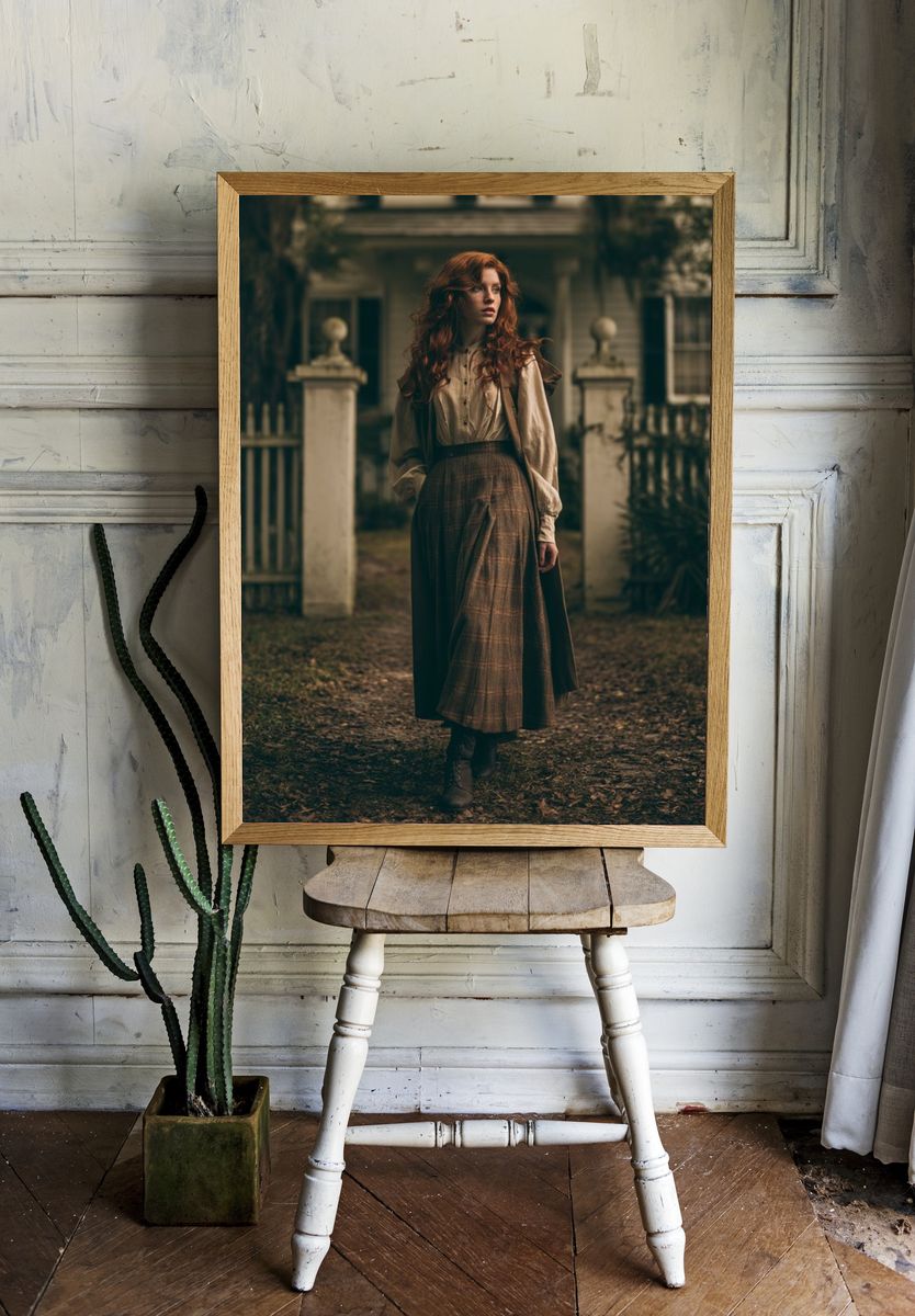 Red-Haired Portrait Photography Poster. room preview