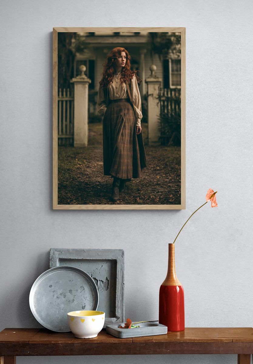 Red-Haired Portrait Photography Poster. — room view 3