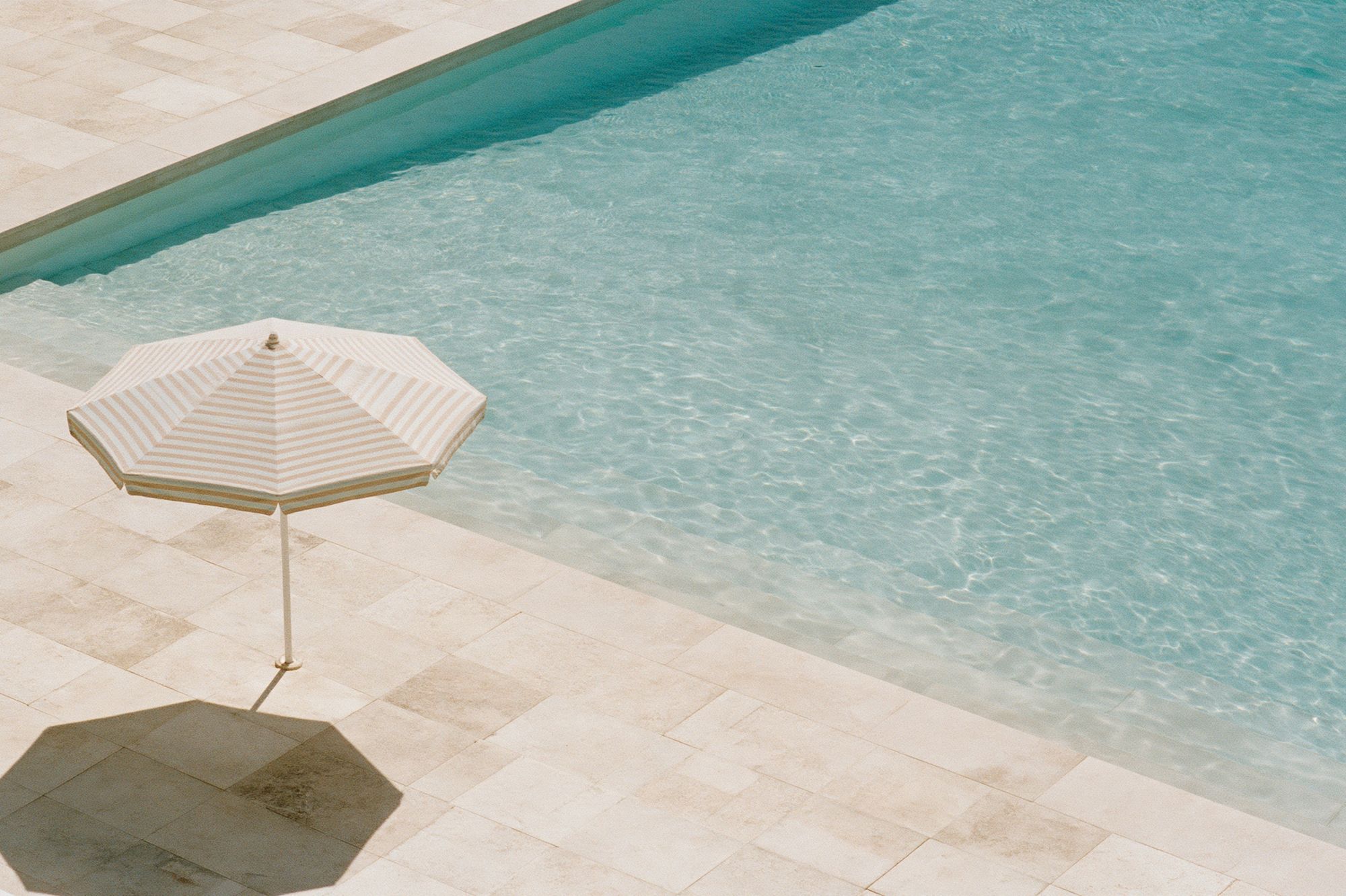 Poolside Umbrella Photography Poster. poster detail