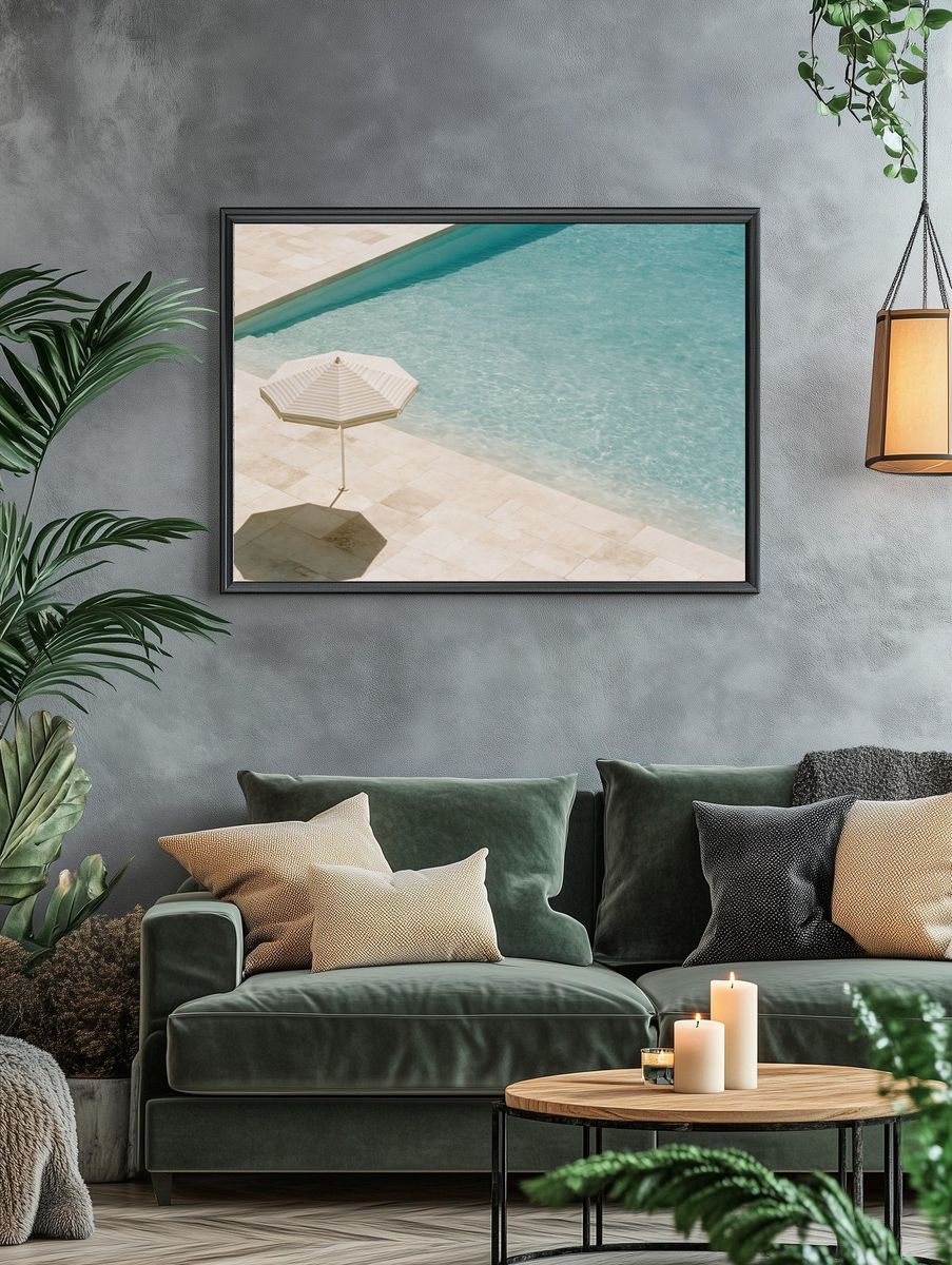 Poolside Umbrella Photography Poster. — room view 4