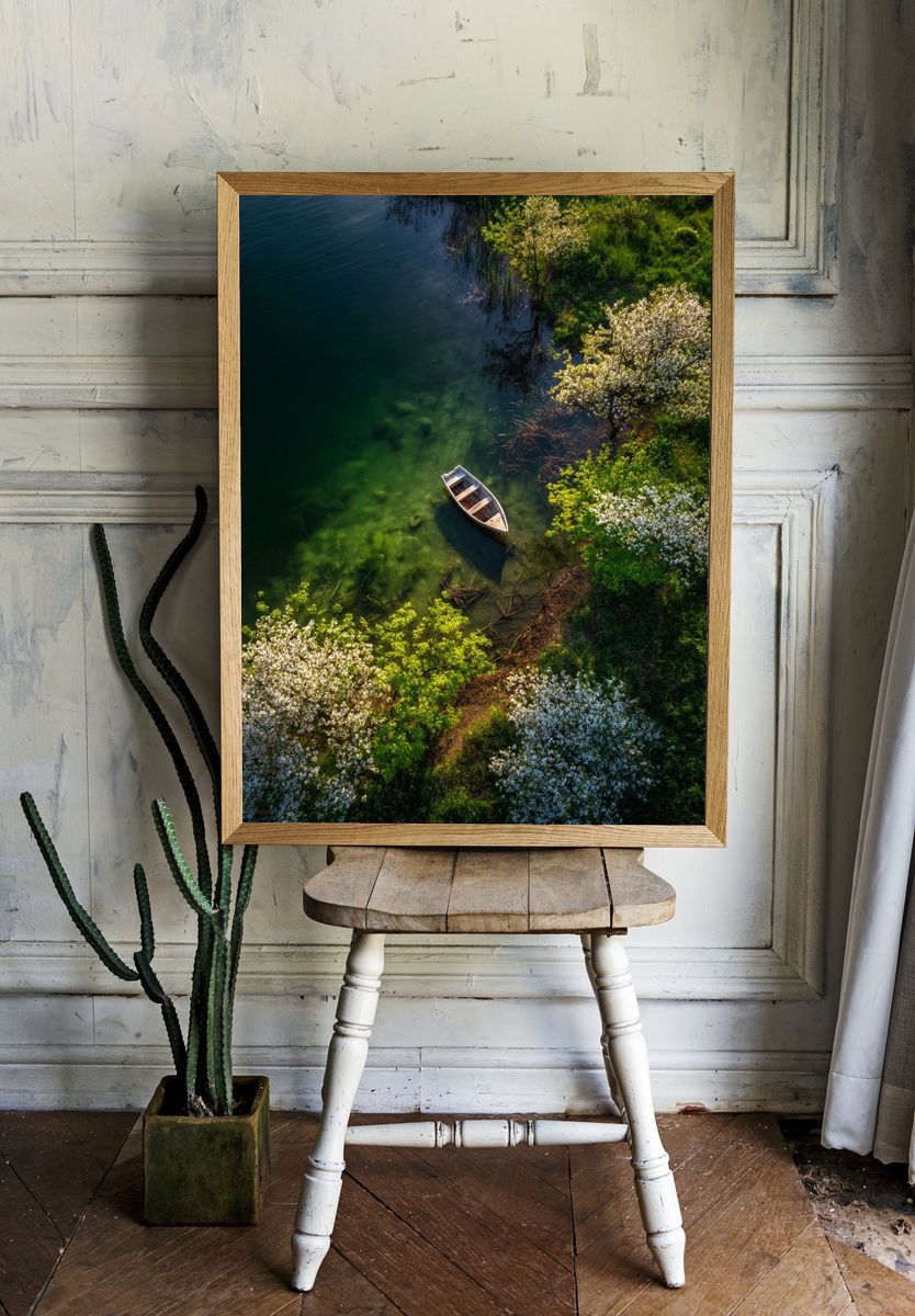 Spring Lake Boat Photography Poster. — room view 1