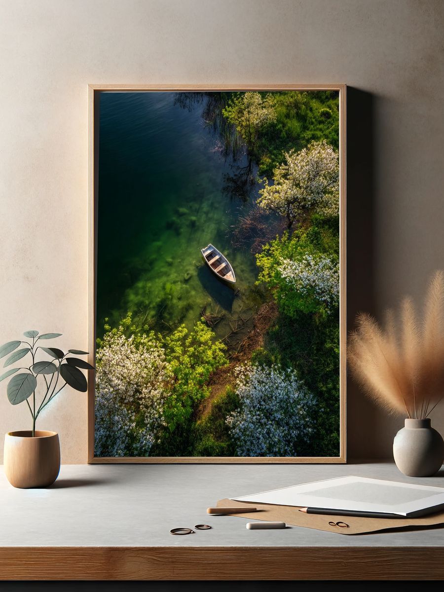 Spring Lake Boat Photography Poster. — room view 2