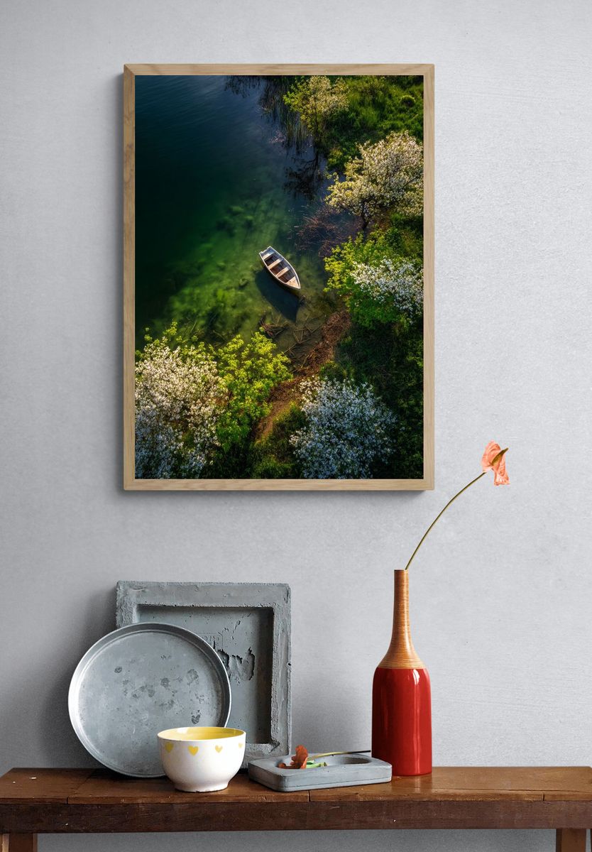 Spring Lake Boat Photography Poster. — room view 3