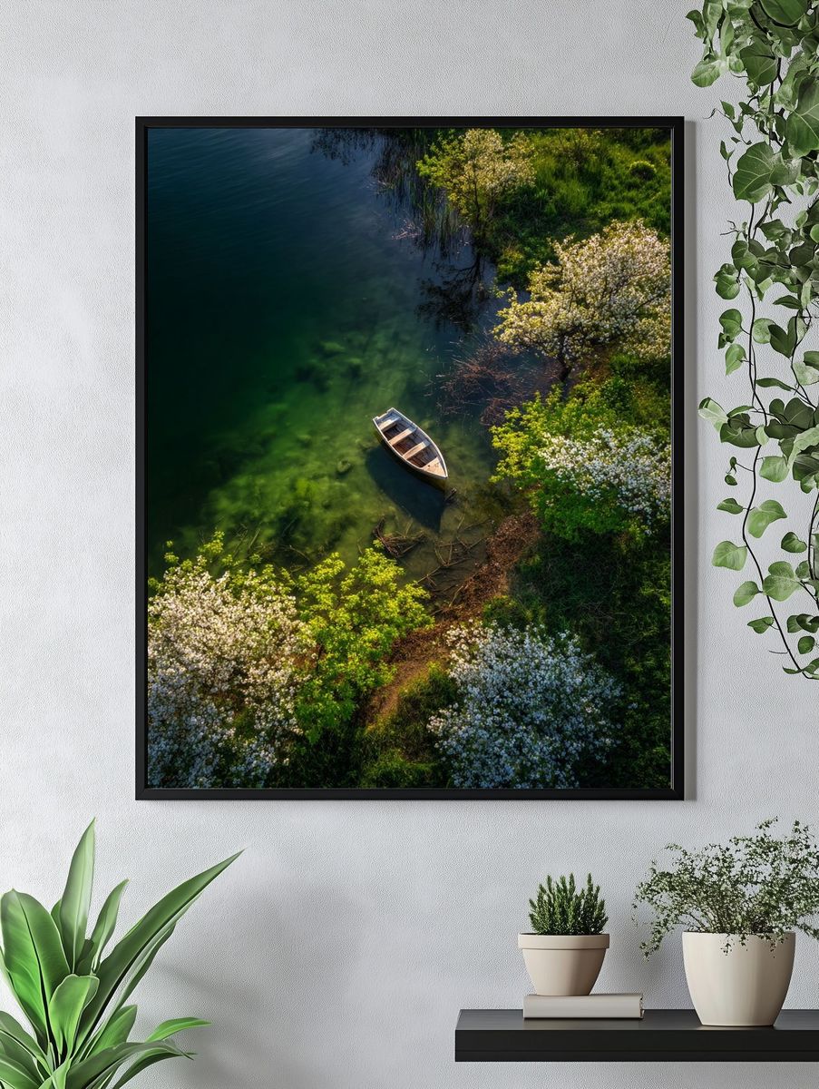 Spring Lake Boat Photography Poster. — room view 4