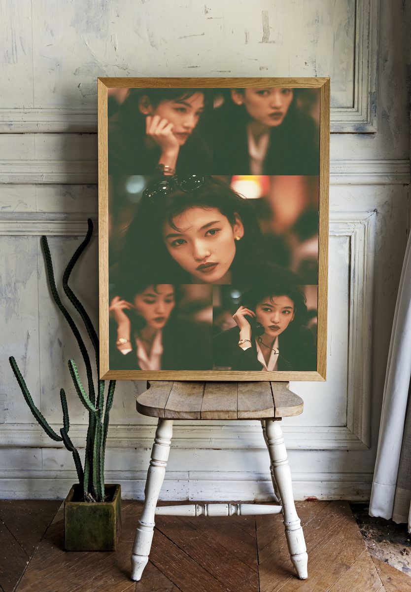 Moody Portrait Collage Poster. room preview
