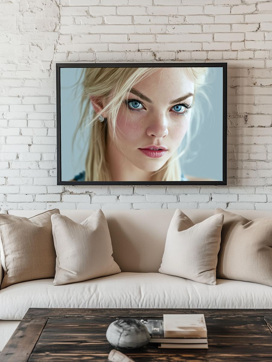 Blonde Portrait Photography Poster. — room view 1