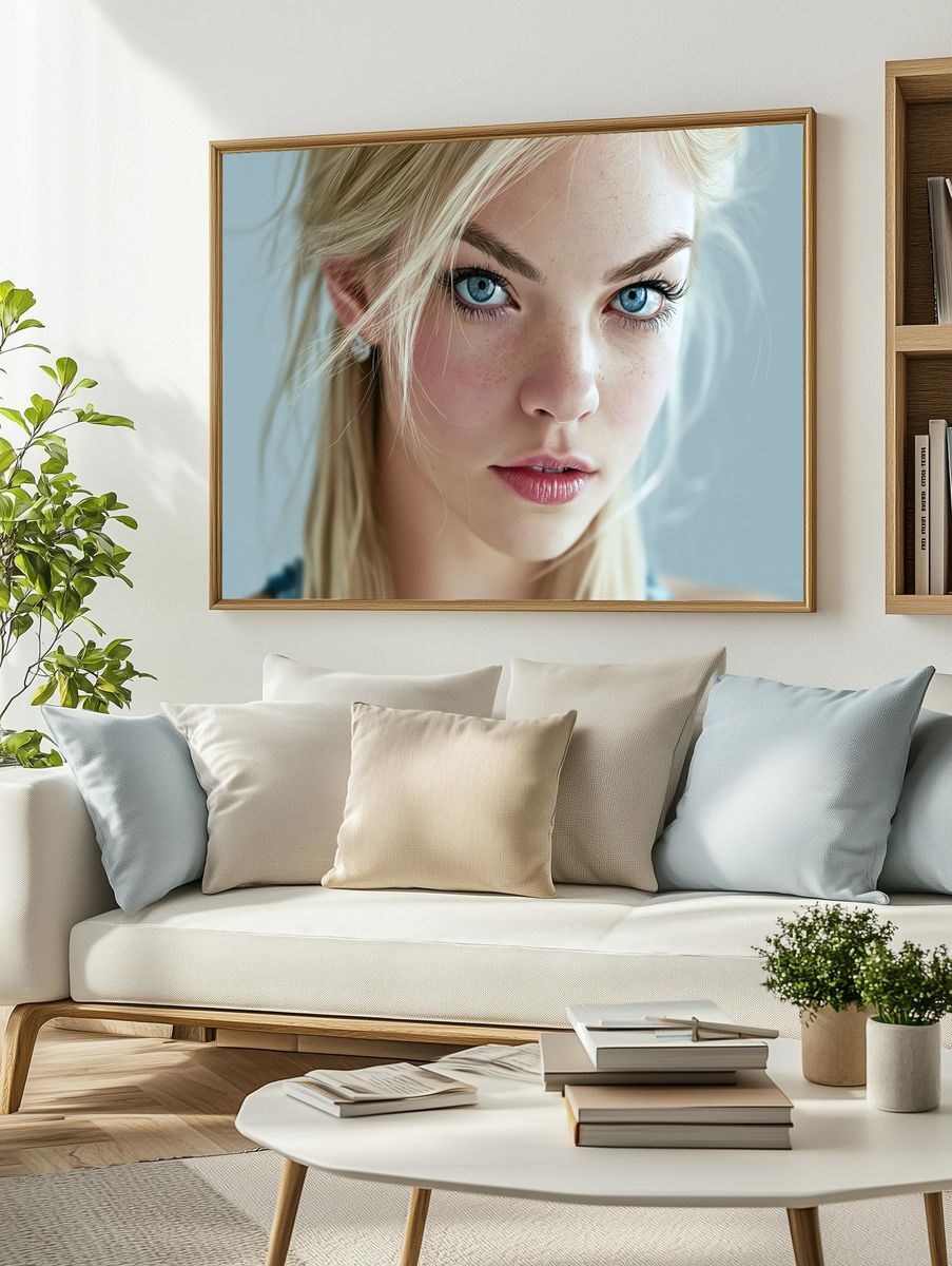 Blonde Portrait Photography Poster. — room view 2