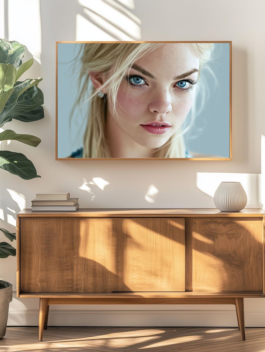 Blonde Portrait Photography Poster. — room view 3