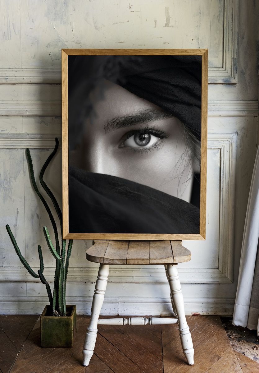Veiled Gaze Photography Poster. room preview